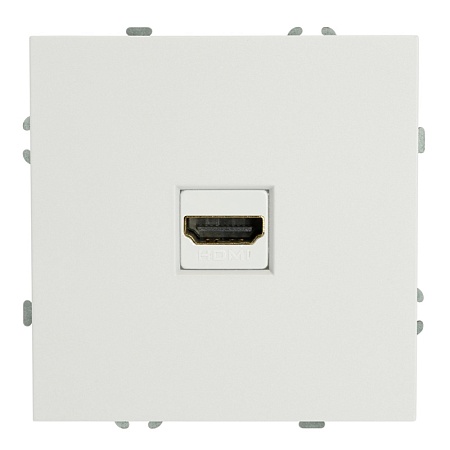 Розетка HDMI 2.0 Type A (механизм), STEKKER, серия Эмили, RST00-5118-01, белый фарфор, soft touch - фото