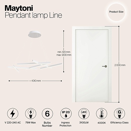 Подвесной светильник Maytoni Line MOD016PL-L75W - фото