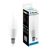 Лампа светодиодная Feron LB-770 Свеча на ветру E14 11W 175-265V 6400K