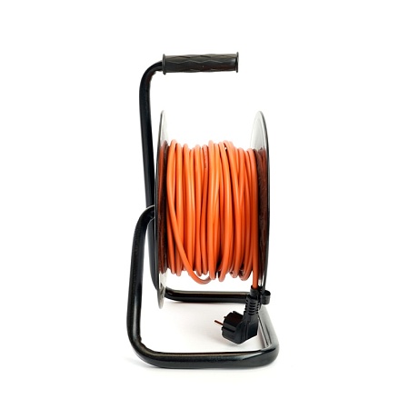 Удлинитель на катушке Stekker STD03-20-30 Standart 4-местный с/з ПВС 3*1,5, оранжевый, 16А, IP20,30м (29405) - фото