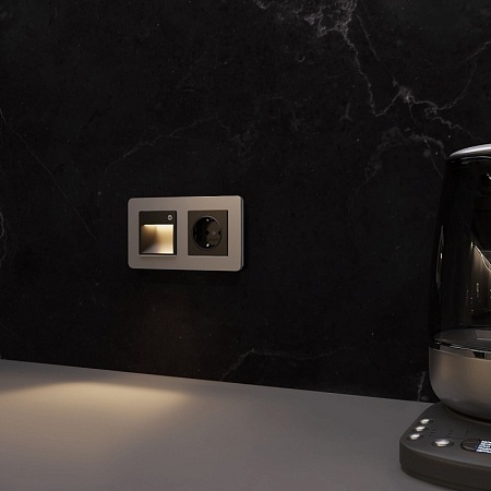 Встраиваемая LED подсветка три режима с датчиком движения (черный матовый) W1154608 - фото