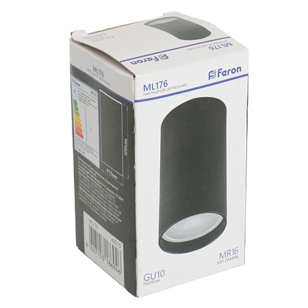 Светильник потолочный Feron ML176 MR16 GU10 35W 230V, черный - фото