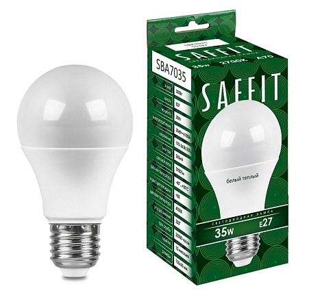 Лампа светодиодная SAFFIT SBA7035 Шар E27 35W 230V 2700K - фото