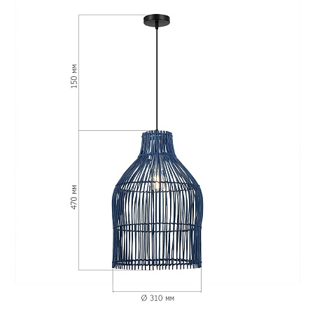 Светильник подвесной ST-Luce Черный/Синий E27 1*40W SL1513.403.01 - фото