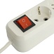 Удлинитель 4-местный с/з с выключ. STEKKER HM071-41-02 3x1мм2, 2м, 250В, 16А, 1USB+2C, 2.4A, сер Home, белый - фото