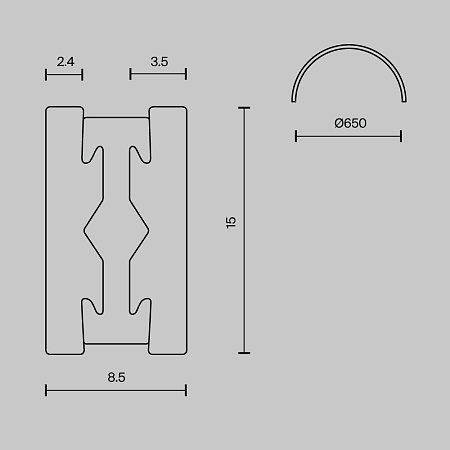 Шинопровод полукруг 650 мм Technical TRX154-SR-D650-BS - фото