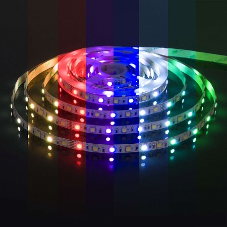 Светодиодная лента 24 В 14,4 Вт/м 60 Led/м 5050+5050 IP20, MIX RGB/холодный белый, 5 м Лента светодиодная 24V 14,4W 60Led 5050+5050 IP20 MIX RGB/холодный белый, 5м - фото