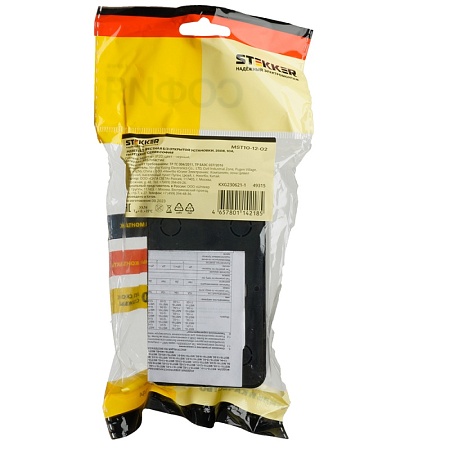 Розетка 2-местная б/з открытой установки, STEKKER, 250В, 10А, IP20, серия София, черный, MST10-12-02 - фото