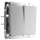 Перекрестный переключатель двухклавишный серебряный W1123008