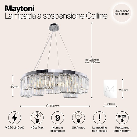 Подвесной светильник Maytoni Colline MOD083PL-09CH - фото