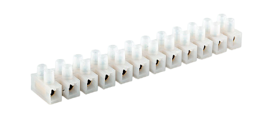 Колодка клеммная винтовая STEKKER, линейка 12 штук, полипропилен, LD226-6A DIY - фото