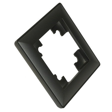 Рамка STEKKER, PFR00-7001-06 1-местная, пластик, серия Катрин,графит - фото