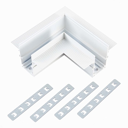 Угол-соединитель для встраиваемого магнитного шинопровода под ГКЛ 12мм ST-Luce Белый ST1007.529.12 - фото