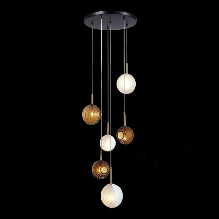 Светильник подвесной ST-Luce Латунь/Черный, Белый G4 6*5W SL1183.543.06 - фото