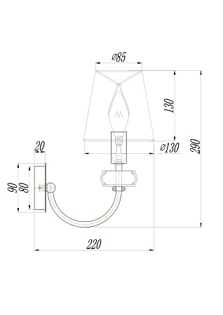 Настенный светильник (бра) Maytoni ARM006WL-01G - фото