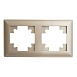 Рамка STEKKER, PFR00-7002-02 2-местная, пластик, серия Катрин, шампань - фото