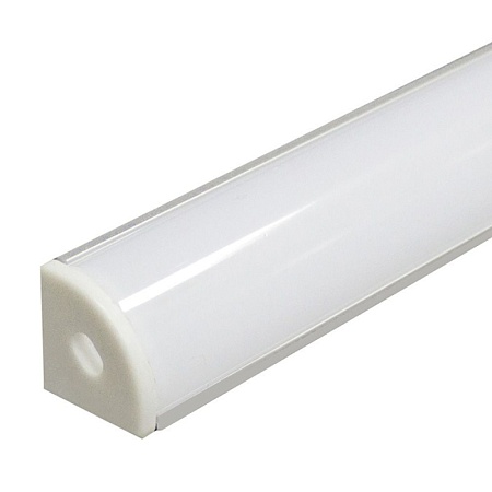 Профиль алюминиевый угловой круглый, серебро, CAB280 - фото