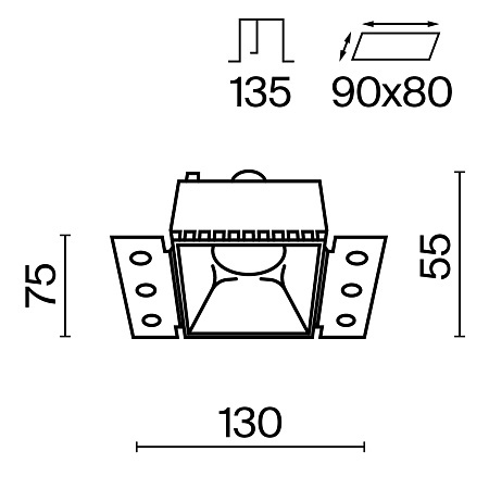 Встраиваемый светильник Technical DL051-01-GU10-SQ-WB - фото