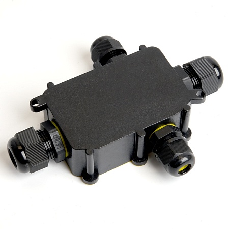 Коробка распределительная STEKKER LD524 ,  водонепроницаемая на 4 выхода, 450V, 140х100х36, черный - фото