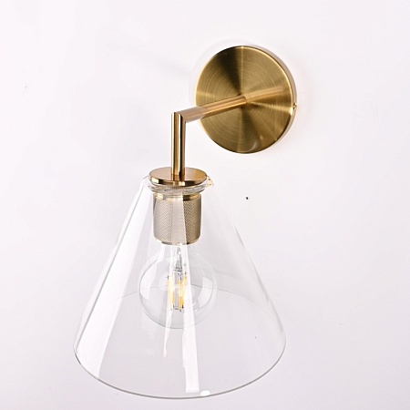 Бра Rh Utilitaire Funnel Shade Single Sconce Brass Imperiumloft 123270-22 - фото