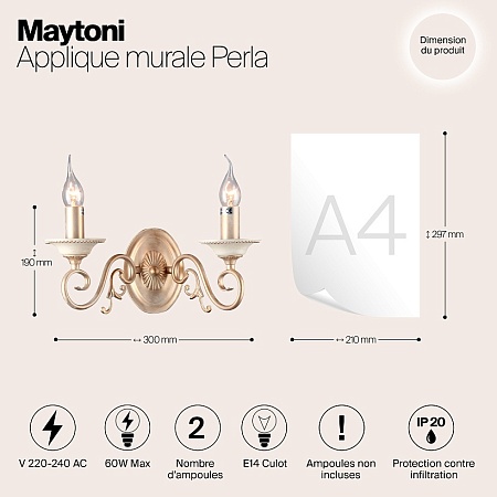Настенный светильник (бра) Maytoni Perla ARM337-02-R - фото