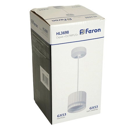 Светильник потолочный Feron Barrel HL3698 OLYMPUS levitation 12W, 230V, GX53, белый, на подвесе 1,7 м - фото