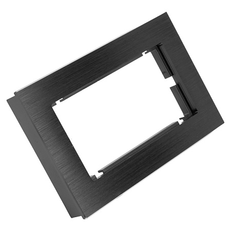 Рамка  2-местная (без перемычки), металл, STEKKER, MFR00-7012-05, серия Катрин, черный - фото