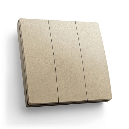 Выключатель беспроводной FERON TM83, 7мВт, IP20, трехклавишный, золото - фото