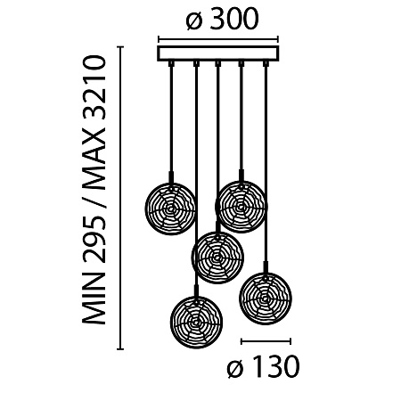Подвесной светильник Maytoni Frozen MOD254PL-05BS - фото