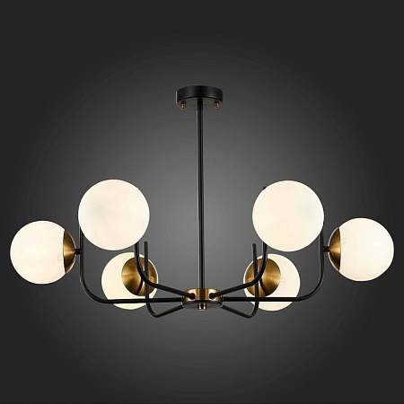 Светильник потолочный Черный, Латунь/Белый E27 6*60W SLE1098-402-06 - фото