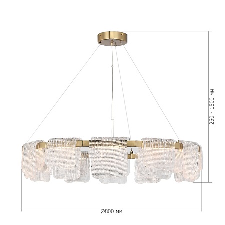 Светильник подвесной ST-Luce золотистый/прозрачный LED 1*66W 3000K SL6021.203.66 - фото
