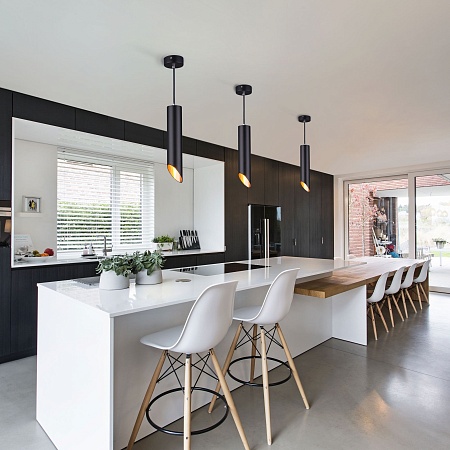 Подвесной акцентный светильник Eurosvet 7011 MR16 BK/GD черный/золото - фото