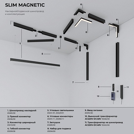 Slim Magnetic R03 Трековый светильник 20W 3000K черный 85013/01 - фото