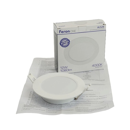 Светодиодный светильник Feron.ONE AL528 встраиваемый 12W 4000K белый - фото