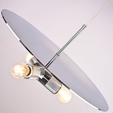 Люстра Rh Utilitaire Disk Triple Pendant Silver Imperiumloft 123647-22 - фото