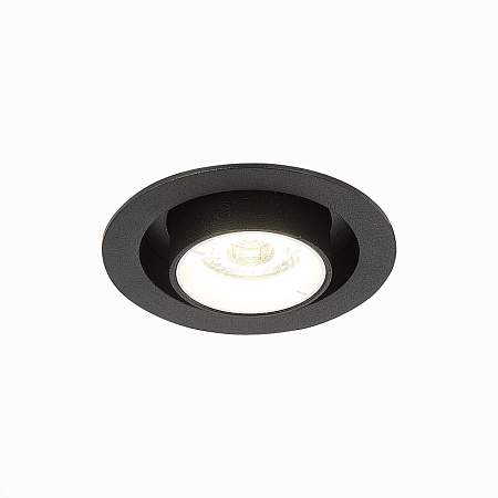 Св-к встр. Черный LED 1*12W 3000K 900Lm Ra80 24° IP20 D90xH92 180-240V ST702.438.12 - фото