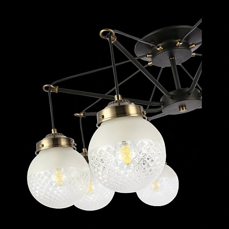 Светильник потолочный Черный, Бронза/Прозрачный, Белый E27 8*60W SLE110302-08 - фото