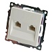 Розетка компьютерная 2-местная RJ-45 (механизм) STEKKER GLS00-7109-01 , серия Катрин, белый - фото