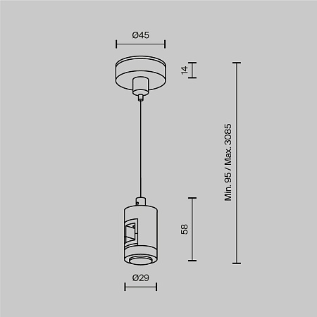 Подвес тросовый Hang одинарный Flarity черный - фото