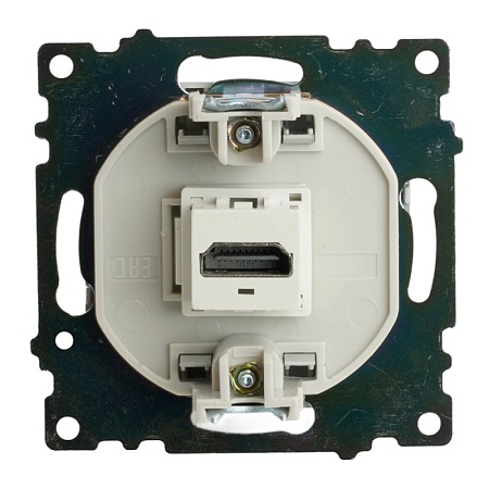 Розетка HDMI 2.1, Type A (механизм), STEKKER GLS00-7118-03, серия Катрин, серебро - фото