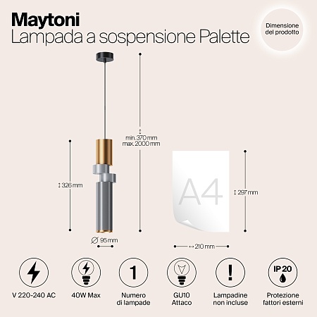 Подвесной светильник Maytoni Palette MOD303PL-01CFL3 - фото