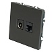 Розетка TV + компьютерная RJ-45 (механизм), STEKKER, RST00-5106-05, серия Эмили, черный уголь, soft touch - фото