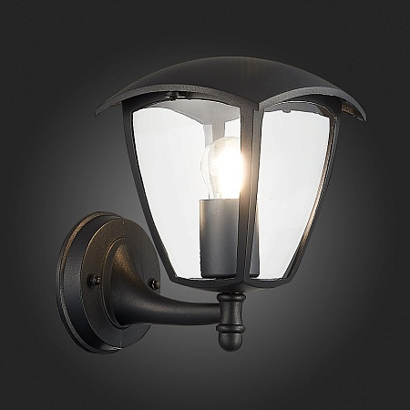 Светильник уличный настенный ST-Luce Черный/Черный, Прозрачный E27 1*40W SL081.401.01 - фото