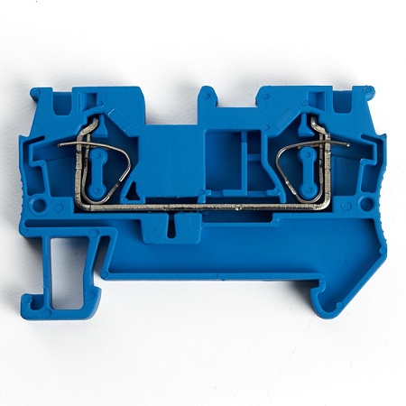 Зажим пружинный, 2-проводной проходной ЗНИ - 6,0 (JXB ST 6), синий STEKKER - фото