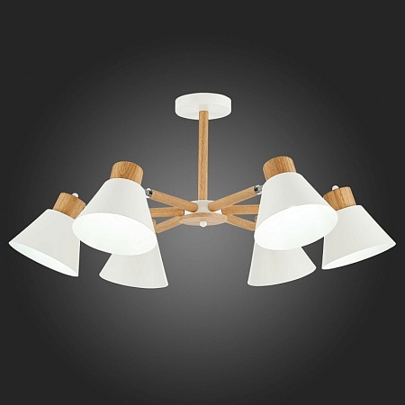 Светильник потолочный Светлое дерево, Белый/Белый E27 6*60W SLE103702-06 - фото