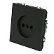 Розетка 1-местная с защитной шторкой (механизм), STEKKER,  б/з, 250В, 16А, серия Эмили, RST16-5109-05, черный уголь, soft touch - фото