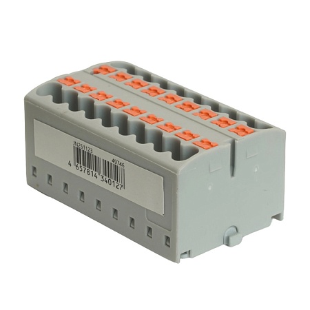 Зажим блочный (групп) для распред.тока нагрузки push-in на 18 точек, сеч 2,5 мм2, 450V, 24А,серый LD580 PTFIX 18/25 - фото