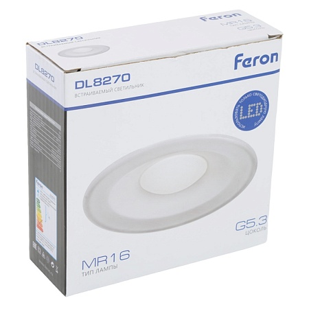 Светильник встраиваемый Feron DL8270 потолочный MR16 G5.3 матовый белый - фото