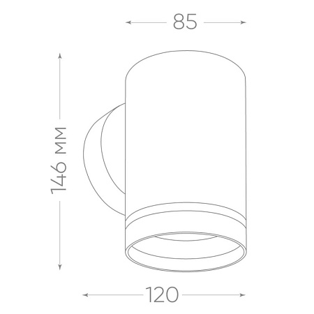 Светильник садово-парковый Feron DH1001, на стену,  GX53, 230V, черный - фото