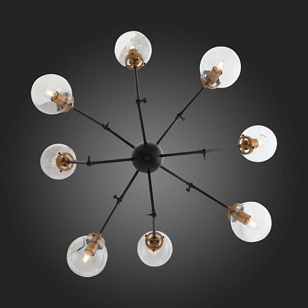 Люстра потолочная ST-Luce Черный, Золото/Прозрачный E27 8*40W (из 2-х коробок) SL234.402.08 - фото